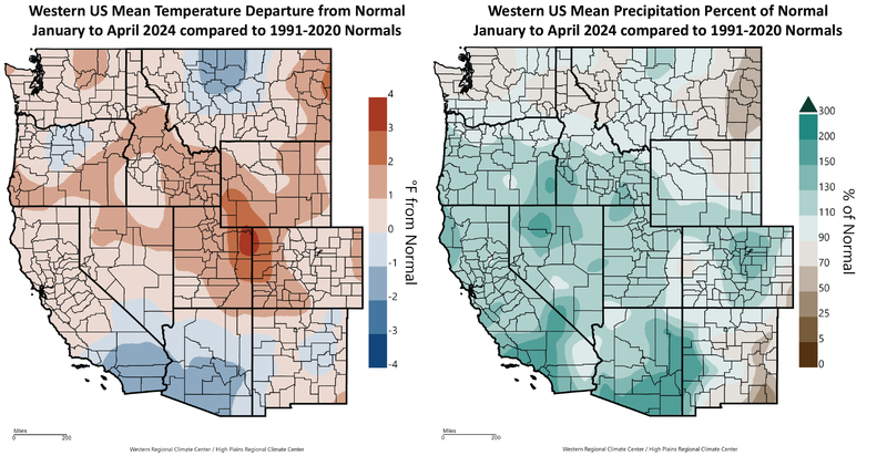 Year-to-Date Temperature and Precipitation Departures