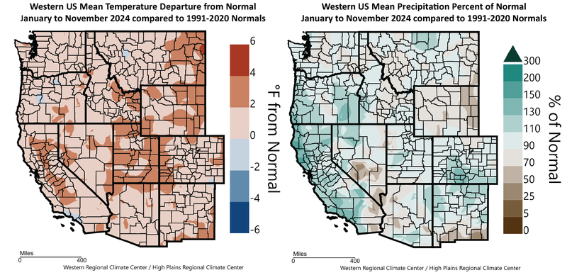 Year-to-Date Temperature and Precipitation Departures