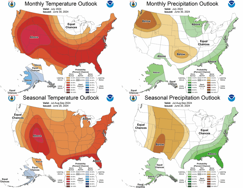 Monthly and 90-Day Forecast for Temperature and Precipitation